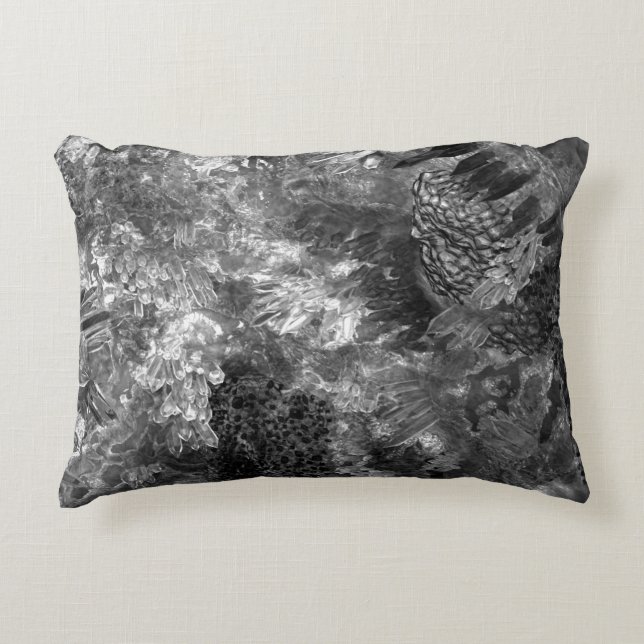  Layers of Crystals Gray  Accent Pillow (Front)