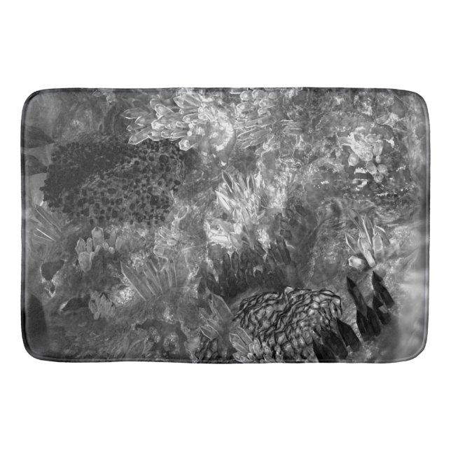  Layers of Crystals Gray  Bath Mat (Front)