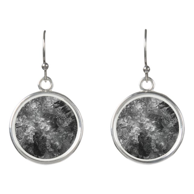  Layers of Crystals Gray  Earrings (Front)