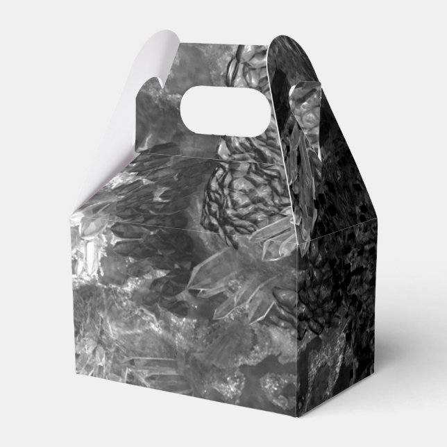  Layers of Crystals Gray  Favor Boxes (Front Side)