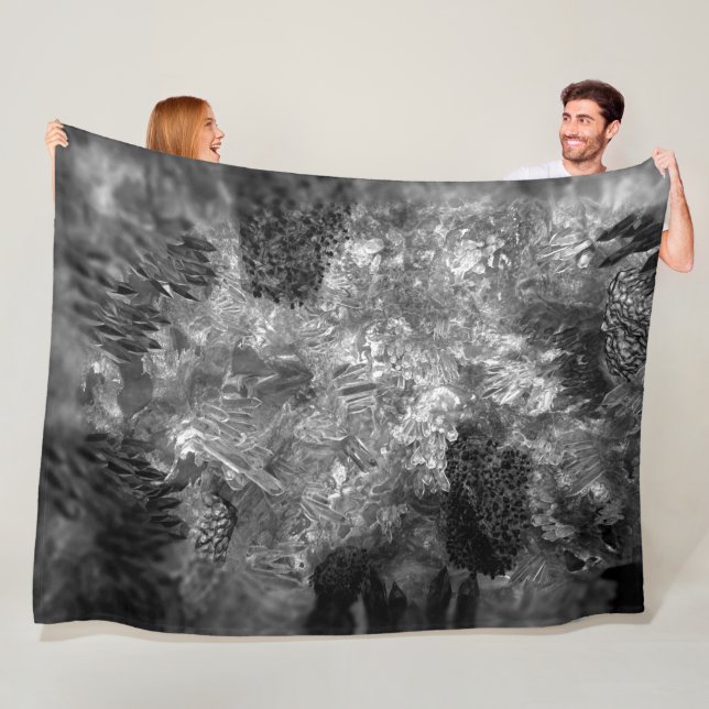  Layers of Crystals Gray  Fleece Blanket (In Situ)
