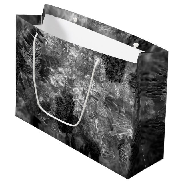  Layers of Crystals Gray  Large Gift Bag (Front Angled)