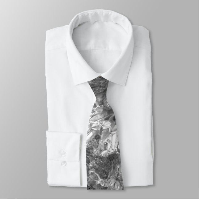  Layers of Crystals Gray  Neck Tie (Tied)