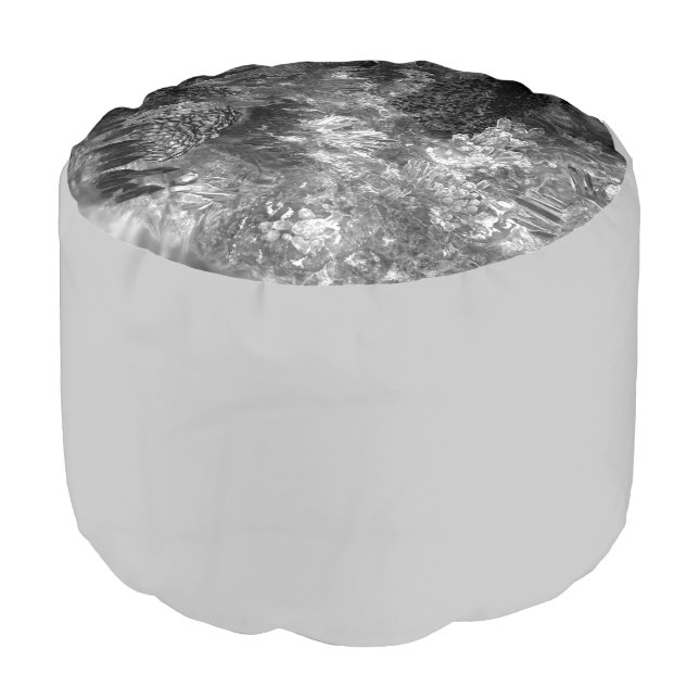  Layers of Crystals Gray  Pouf (Angled Front)