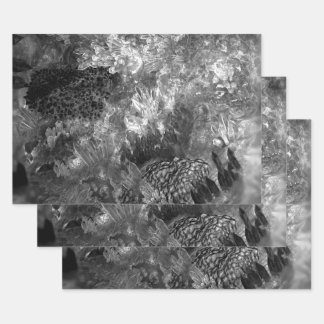 Layers of Crystals Gray Wrapping Paper Sheets