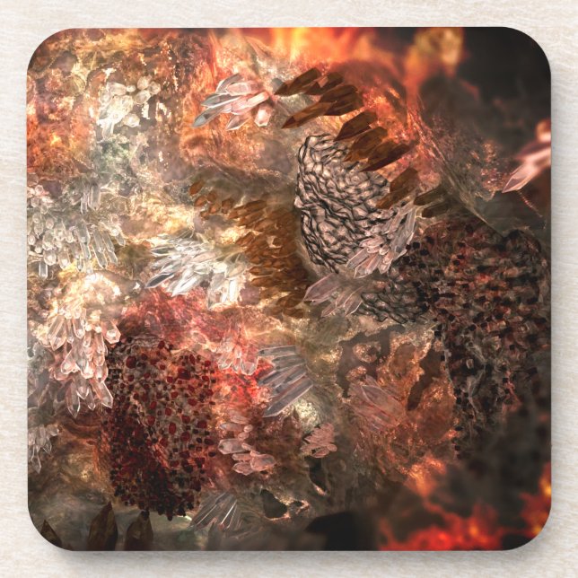  Layers of Crystals with Rustic Tint   Beverage Coaster (Front)