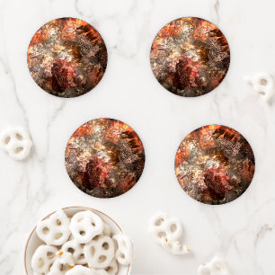  Layers of Crystals with Rustic Tint   Coaster Set