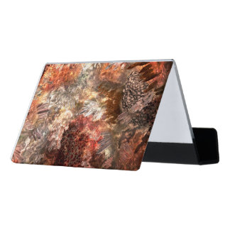 Layers of Crystals with Rustic Tint Desk Business Card Holder