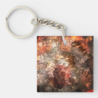 Layers of Crystals with Rustic Tint Keychain