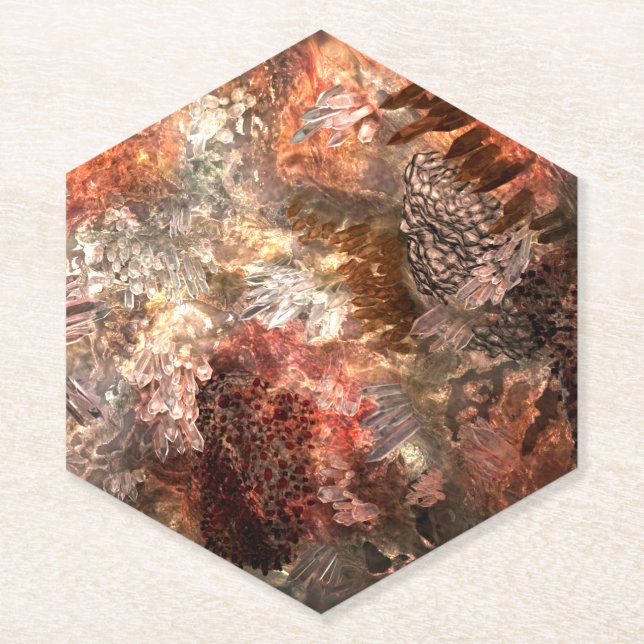  Layers of Crystals with Rustic Tint   Paper Coaster (Front)