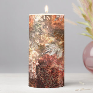  Layers of Crystals with Rustic Tint   Pillar Candle