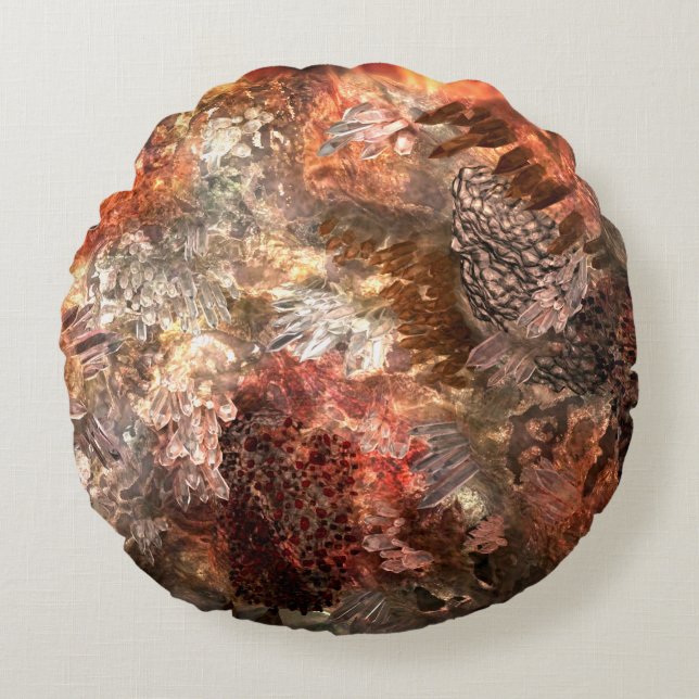  Layers of Crystals with Rustic Tint   Round Pillow (Front)