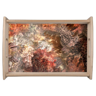  Layers of Crystals with Rustic Tint   Serving Tray