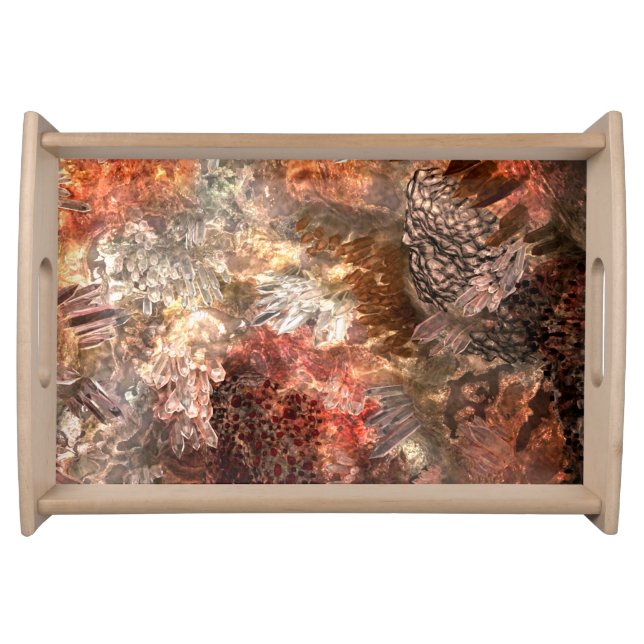  Layers of Crystals with Rustic Tint   Serving Tray (Front)