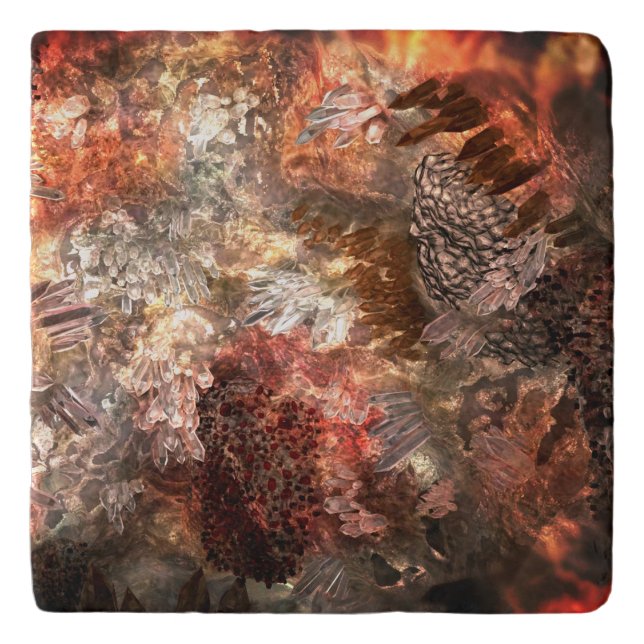  Layers of Crystals with Rustic Tint   Trivet (Front)