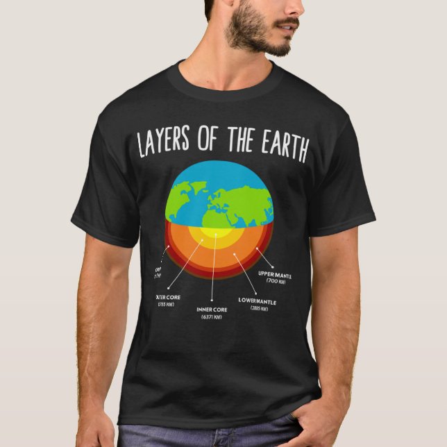 Layers of Earth Science Teachers Kids Boys Girls E T-Shirt (Front)