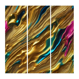 Layers of Gold & Color - Triptych