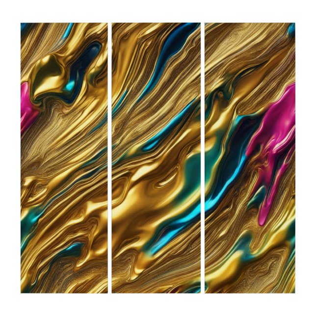 Layers of Gold & Color -  Triptych (Front)
