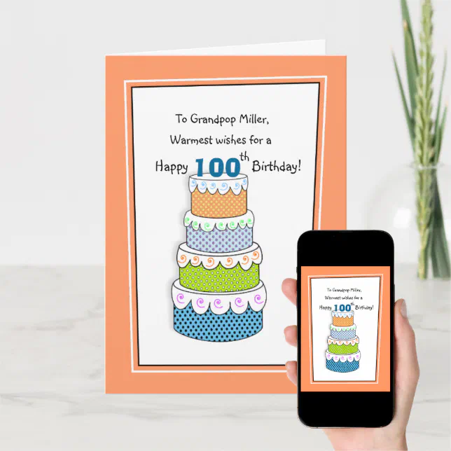 Layers of Good Wishes 100th Birthday Card | Zazzle