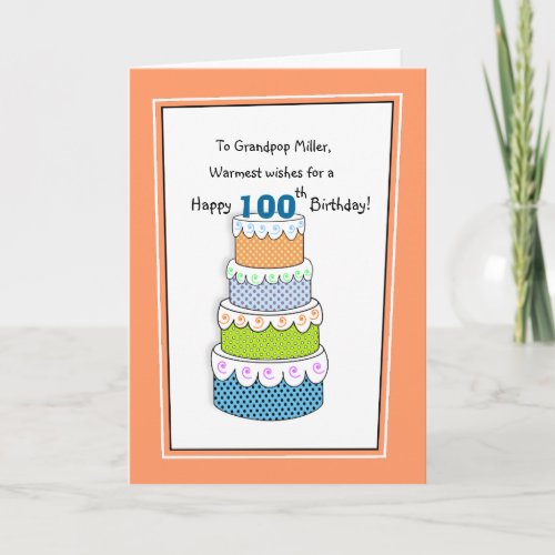 Layers of Good Wishes 100th Birthday Card