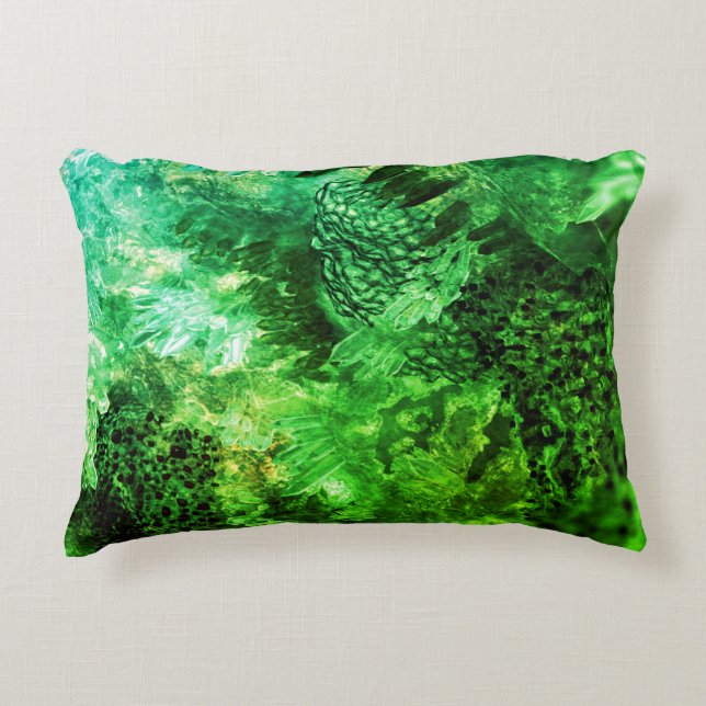 Layers of Green Crystals Accent Pillow (Front)