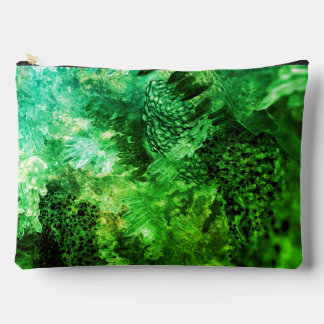 Layers of Green Crystals Accessory Pouch