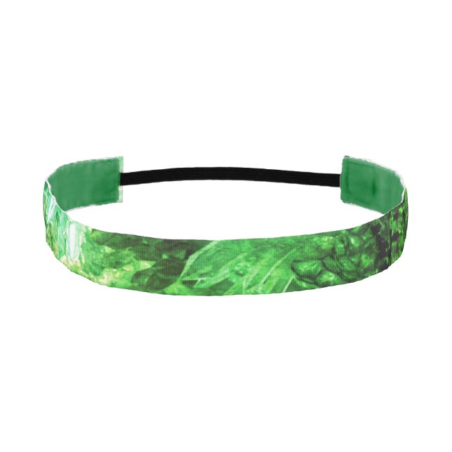 Layers of Green Crystals Athletic Headband (Front)