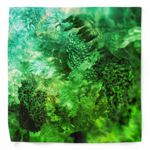Layers of Green Crystals Bandana