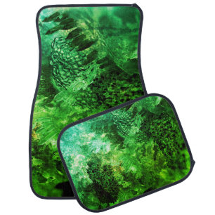 Layers of Green Crystals Car Floor Mat