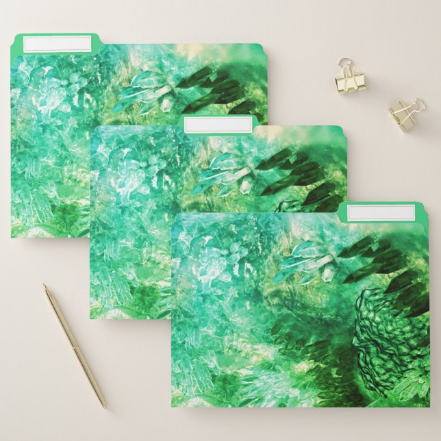 Layers of Green Crystals File Folder (Set)