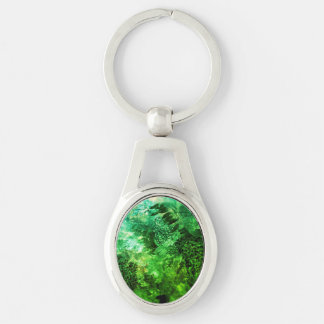 Layers of Green Crystals Keychain