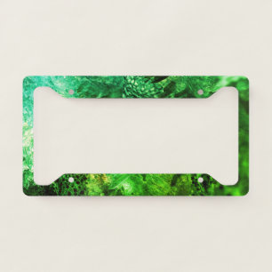 Layers of Green Crystals License Plate Frame