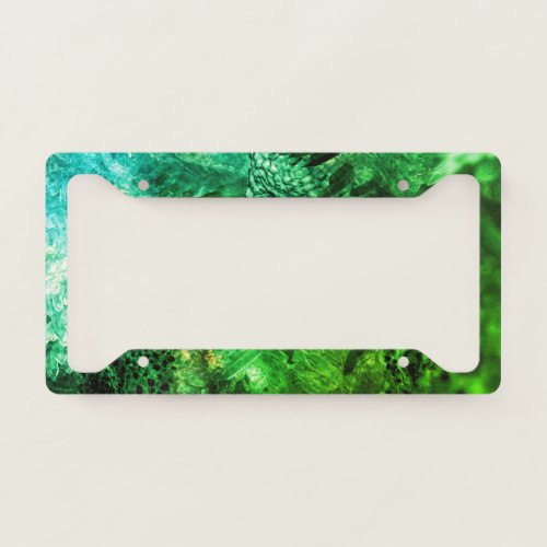 Layers of Green Crystals License Plate Frame