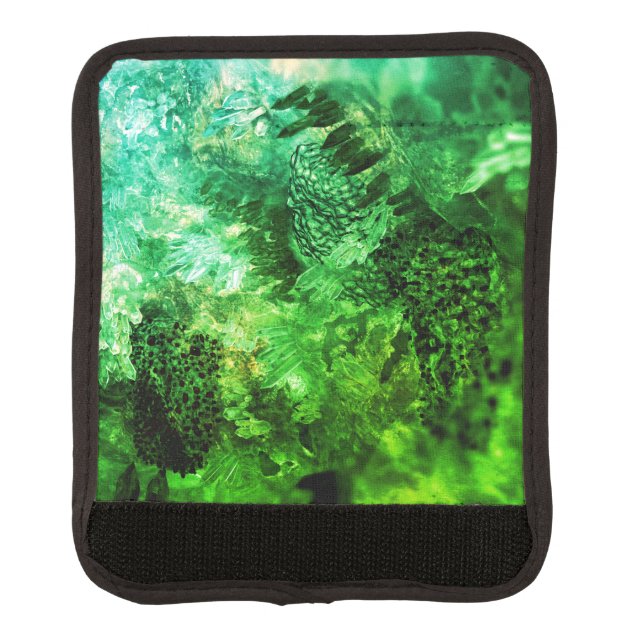 Layers of Green Crystals Luggage Handle Wrap (Front)