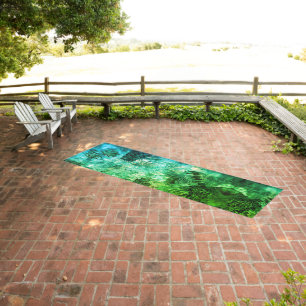 Layers of Green Crystals Outdoor Rug
