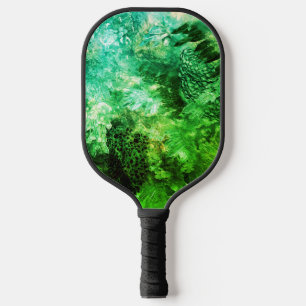 Layers of Green Crystals Pickleball Paddle