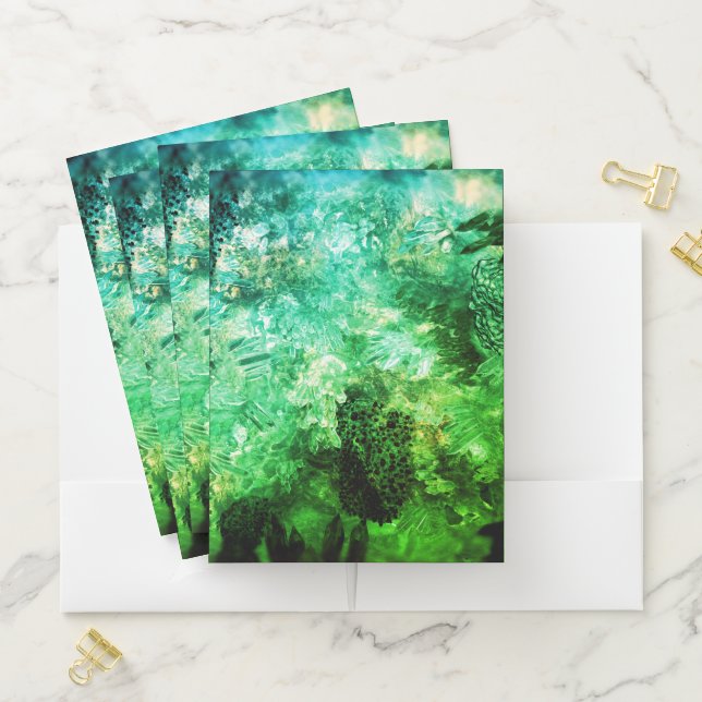 Layers of Green Crystals Pocket Folder (In Situ)