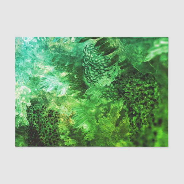 Layers of Green Crystals Tissue Paper (Front)