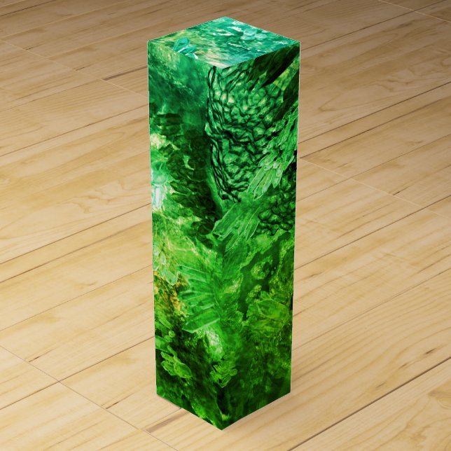 Layers of Green Crystals Wine Box (Front)
