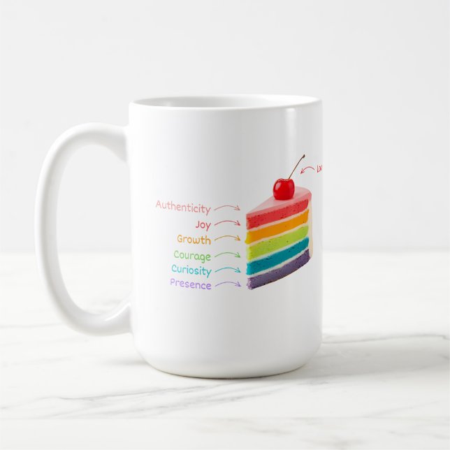 Layers of Life – Rainbow Cake of Growth & Mindset  Coffee Mug (Left)