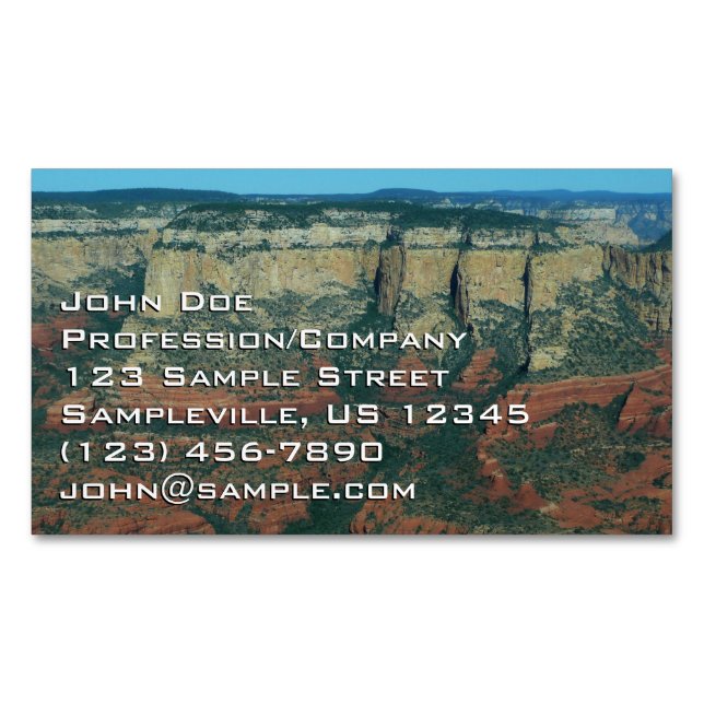 Layers of Red Rocks in Sedona Arizona Business Card Magnet (Front)