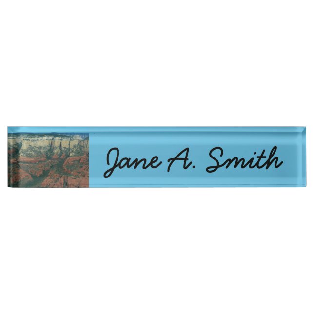 Layers of Red Rocks in Sedona Arizona Desk Name Plate (Front)