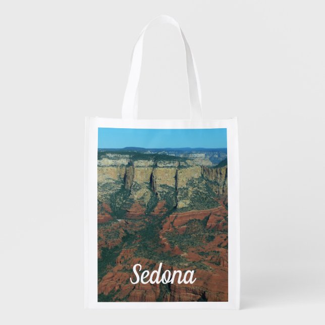Layers of Red Rocks in Sedona Arizona Grocery Bag (Front)