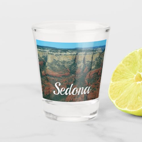 Layers of Red Rocks in Sedona Arizona Shot Glass