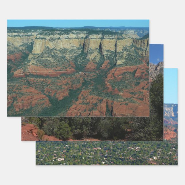 Layers of Red Rocks in Sedona Arizona Wrapping Paper Sheets (Set)