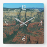 Layers of Red Rocks Square Wall Clock