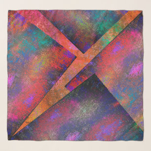 Layers of rustic colored images unevenly arranged scarf