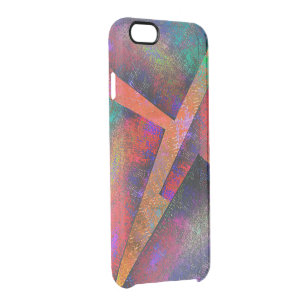 Layers of rustic colored images unevenly arranged clear iPhone 6/6S case
