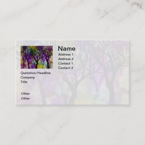 Layers of Trees on Mica Background Business Card