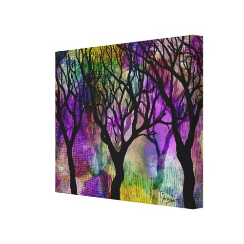 Layers of Trees on Mica Background Canvas Print